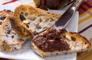 Choco-walnut spread on toast