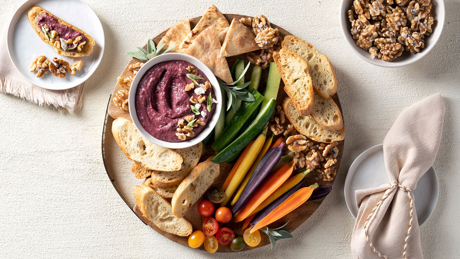 Beet Dip Sea Salt Walnuts