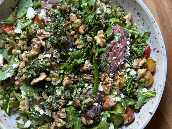 Walnut Chimichurri Steak Bowl