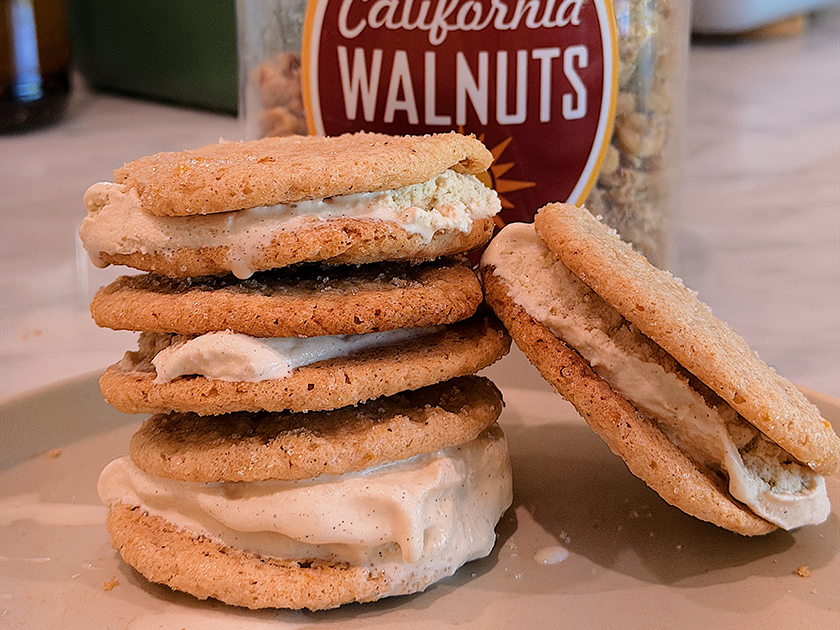 Mini Lemon Butter Walnut Ice Cream Sandwiches