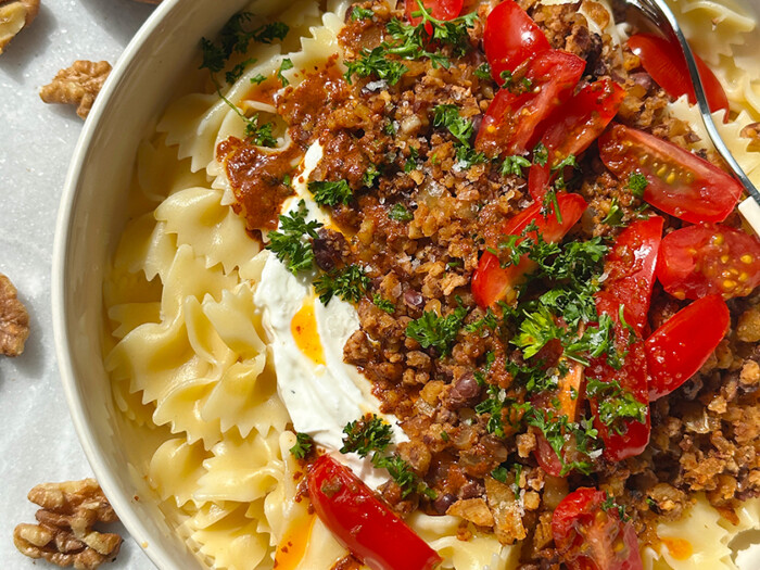 Turkish-Inspired Pasta with Walnut Meat