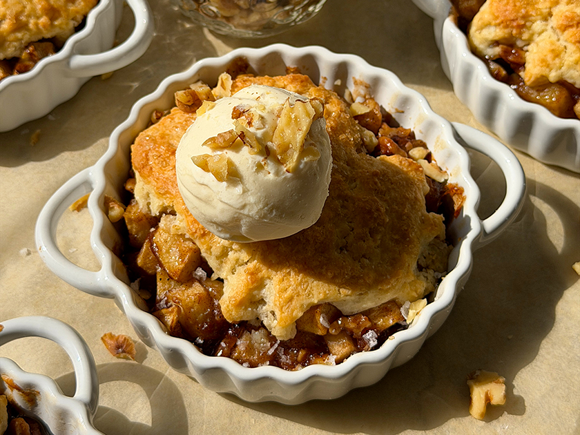 Maple Apple Walnut Cobbler