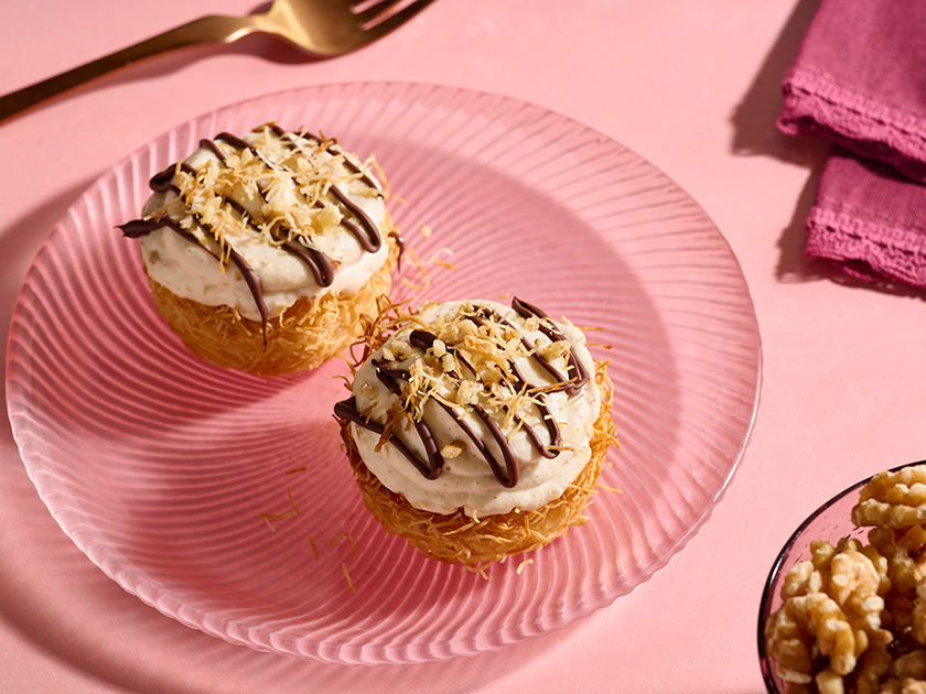 Chocolate Walnut Kataifi Mini Cheesecakes